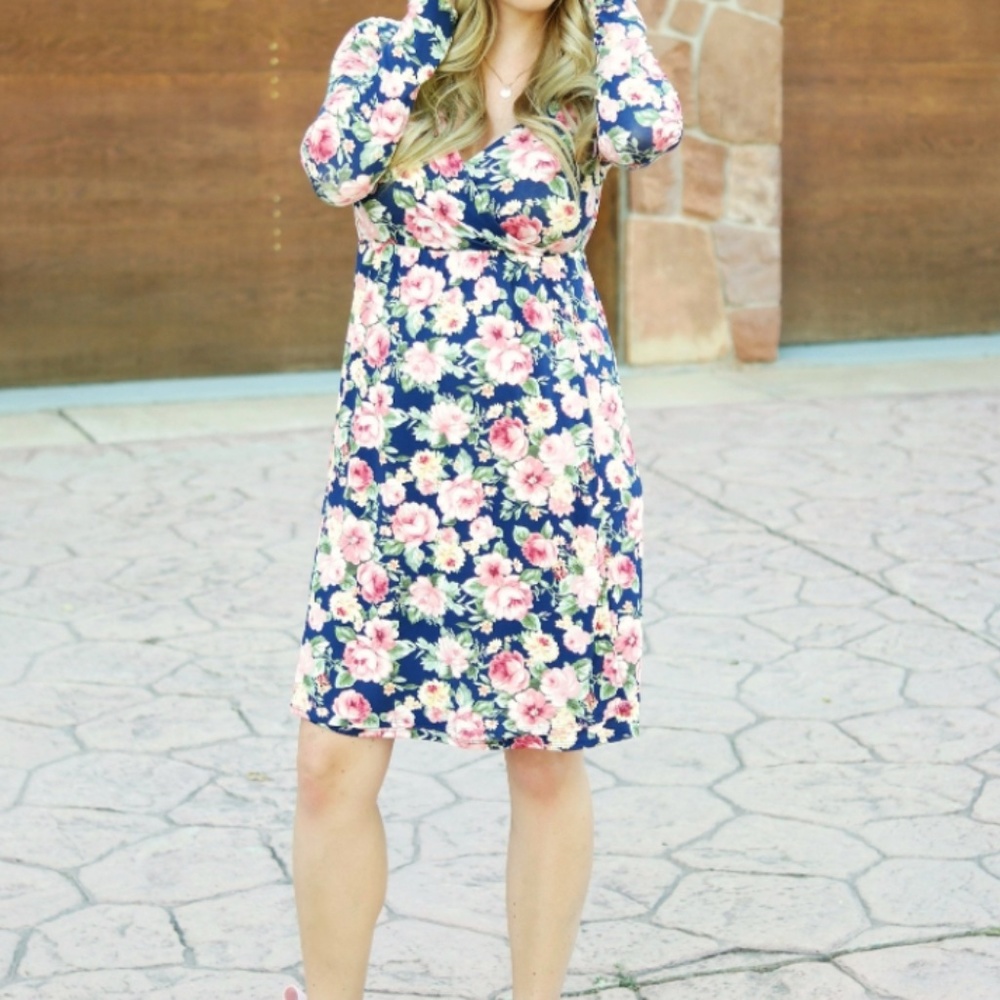 Pinkblush maternity/nursing floral wrap dress